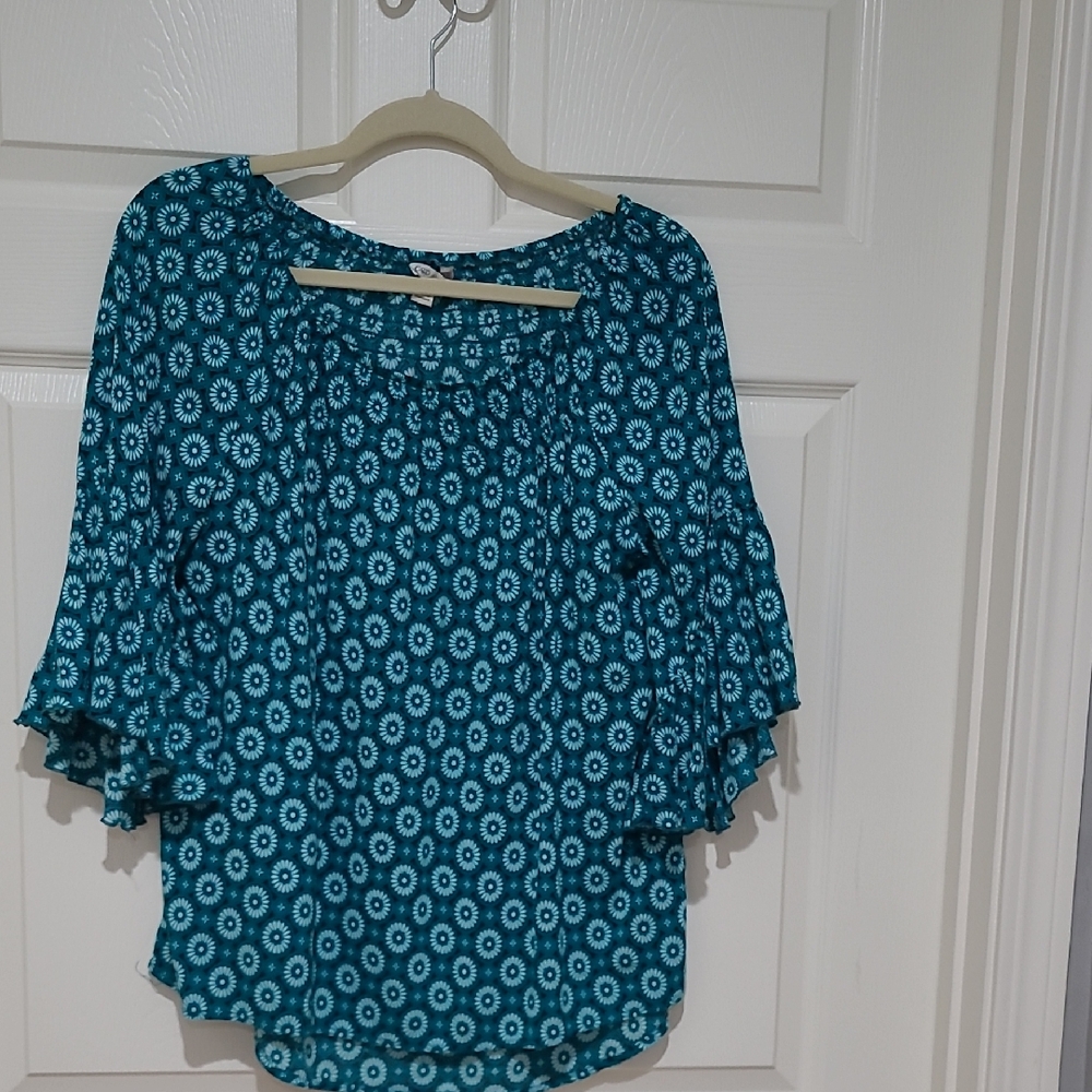 Cato Blue and White Floral Blouse